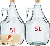 MultiDepot SET OF 2 GLASS CARBOY CARBOY COMPLETE Glass BOTTLE 5L BDG5Z