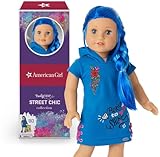 American Girl Truly Me 18-inch Doll #90 with Blue Eyes, Long Blue Hair, and Light-to-Medium Skin with Warm Undertones in Skater Dress