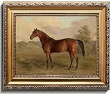 uniro Vintage Gold Framed Horse Wall Art, Farmhouse Decor Horse Canvas Art Prints Painting, Rustic horse Picture Western Wall Decor, Antique Country Wall Decor for Living Room, Bedroom, Bathroom
