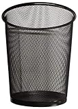 DIVCHI Circular Mesh Wastebasket Trash Can, Waste Basket Garbage Can Bin for Bathrooms, Kitchens, Home Offices, Dorm Rooms (1 Pack, Black)