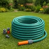 15M/20M/30M/50M Garden Hose Pipe PVC Water Spray Reinforced Heavy Duty Portable Outdoor Hosepipe + Fittings (15 Metre (50 Ft))