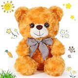 Small Teddy Bear, Teddy Bear Stuffed Animal, Bright Yellow Bear Plush Toy for Boys Girls Kids 3+, 8″ Soft Bear Gifts for Preschool Toddlers, Teddy Bear Baby Shower Decorations, Birthday Xmas Gift