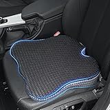 QUTOOL Car Seat Cushion Car Wedge Booster Cushion Memory Foam Car Seat Pad Breathable Seat Cushion, Car Seat Cushions for Long Driving (Black)