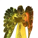 SHATCHI 21cm Novelty LED Fibre Optic Light Up Angel Figure Colour Changing Wings Christmas Xmas Home Table Decoration Gifts Present