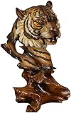 Tummy Tub Animal Figurine Statue Sculpture Craft Ornaments,Animal Head Statue Farm Room Decoration Desktop Table Wine Cabinet Arrangement Craft Furnishing Retro Sculpture, lion (Color : Tiger)