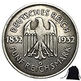 LKTingBax 1932 Carved Reichsmark German Coins- Europe Coins- Challenge Coin Commemorative Old Coin + KaiKBax Bag - Best Gift for Dad/Boyfriends/Husband Making Life Easier