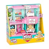 Little Live Pets Mama Surprise Families Baby Care Clinic Playset, Magically Reveal 3 Retriever Puppies, 2-Sided Playset (27.8cm/10.9in Wide, 23.8cm/9.3in High). Feed, Bathe, & Play, Fun Gift for Kids