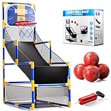 Kids Arcade Basketball Game Set with 4 Balls and Air Pump, Indoor Outdoor Basketball Hoop Sports Toy for Kids 6-8 Years Old, Party Games for Boys Girls Ages 7 8 9 10