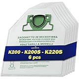 6 Pieces of Microfibre Vacuum Cleaner Bags for Vorwerk Kobold VK200 VK200S VK220S - Warranty 10 Years - MONTERAL
