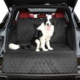 KYG Car Boot Protector For Dogs, 4 Layers Quilted Waterproof and Nonslip Backing Side/Bumper Protection for Trucks and SUVs, 102 * 180 * 34cm