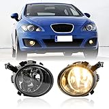 njssjd Fog Light Assemblies w/ 55W HB4 9006 Halogen Bulbs Compatible with 2009-2012 Seat Leon II Ibiza IV, 2009-2015 Seat Altea XL Fog Driving Lamp Assembly