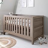 Tutti Bambini Modena Baby Cot Bed - 3-in-1 Wooden Baby Cot/Crib, Toddler & Day Bed with Teething Rails & Adjustable Base, from Birth to 6 Years, Oak (140 x 70 cm)