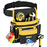 Tool Belt,Magnetic Tool Pouch,14-Pockets Tool Belts for Men,Detachable Adjustable Tool Pouch Belt for Electrician,Carpenter,Construction,Work Apron,Utility Belt,Black-Yellow