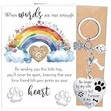 Luvart Pet Memorial Bereavement Gifts - 3Pcs Pet Cat Dog Loss Gifts, Pet Bereavement Card with Envelope, Wooden Heart Pocket Hug Keyring, Pet Loss Sympathy Condolence Remembrance Gift Keepsake