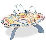 Mamabrum 7-in-1 Wooden Activity Table for Toddlers – Musical & Sensory Play Center with Xylophone, Drum, Bead Maze – Alphabet Learning Toy – Age 6 Months+