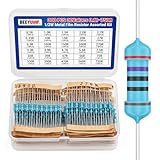 BEEYUIHF 1/2W Metal Film Resistor Assortment Kit 30 Values 300Pcs 1/2 Watt Metal Film Fixed Resistors Variety Pack (0.1 Ohm - 750 Ohm) for Electronic Arduino Raspberry PI ±1% Tolerance