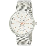 HENLEY Men's Mesh Bracelet Front Loader Watch - Silver Tone