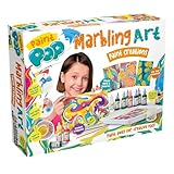 Paint Pop - Marbling Art Paint Creations Craft Set - Creative Blending, Mixing & Paint Marbling Fun for Kids - Easy Setup, Clean Up, Fast Drying - Includes 12 Paints, 10 Papers & Accessories, 5+ Years