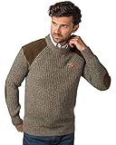 Rydale Men's Danby Chunky Crew Neck Knit Shooting Sweater Gent's Pheasant Motif Knitwear Jumper