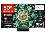 TCL 50Q7C-UK 50” QD-Mini LED TV, 4K HDR Premium 2000, Smart TV Powered by Google TV (Dolby Vision IQ & Atmos, HVA Panel, 144Hz Motion Clarity Pro)