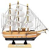 Fahibin Wooden Sailboat Model - Beach Nautical Boat Ornament for Ocean Theme Party and Room Decoration