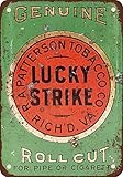 Metal tin sign 8x12 inch Lucky Strike Pipe and Cigarette Roll Cut Tobacco Vintage Look Reproduction Metal Tin Sign