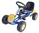IBS Cadet Pedal Go-Kart for Kids Ages 3–5 – Adjustable Seat, Handbrake & Double Rear Brake – Steel Frame Go-Kart with Mudguards, Imitation Exhaust & Racing Design – Unisex Starter Kart