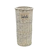 DANIEL JAMES Housewares Rattan Umbrella Rack Stand Wicker Basket Holder Bin Brolly Storage Walking Stick