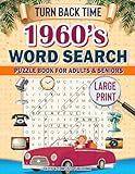 Turn Back Time 1960's Word Search Puzzle Book for Adults & Seniors Large Print
