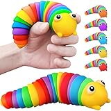 2 Pieces Articulated Fidget Toy, Rainbow Caterpillar Toy Ocean Shark Decompression Toys, Stim Toy Decompression Fun Autism ADHD Fidgeting Children's Toys Adults (Rainbow Caterpillars)