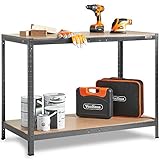 VonHaus Work Bench - Heavy Duty Garage Workbench with Storage for General DIY Tasks - Metal Workshop Bench with 500kg Capacity - Boltless Work Benches for Workshops, Garage and Shed