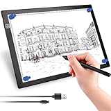 UUCOLOR Upgraded-A4 Diamond Painting Lightbox with 3 Adjustable Brightness LED Light Pad for Tracing Drawing Tattoo,Ultra-Thin Only 4mm,Power by Type-C Cable