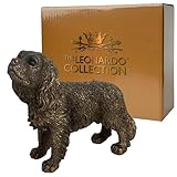 Animal Crackers Cavalier King Charles Spaniel figurine from the Leonardo Reflections Bronzed range, presented in a gold gift box