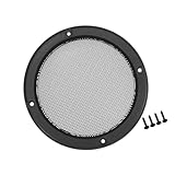 Partuto 5" Car Speaker Grills Cover Mesh Round with Screws Black - 1 Pcs Replacement