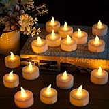 FANSIR LED Tea Light Candles, 50 Pack Flameless Candle Lights Battery Operated Realistic and Bright Led Tea Lights for Party Wedding Birthday Halloween Gifts Home Decoration (Batteries Include)