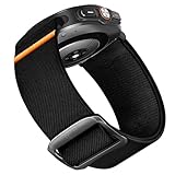 Compatible for SkyCaddie Watch Bands, Stretchy Solo Loop Adjustable Nylon Replacement Straps Compatible for SkyCaddie LX2, LX5, LX5C Smart Watches (Black, 20mm size band)