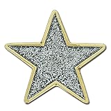 Glitter Star Badge Lapel Pin (Silver)