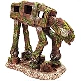 SLOCME Aquarium At-At Imperial Walker All Terrain Armored Transport Decorations - Fish Tank Resin Robot Betta Fish Hide Cave Ornament