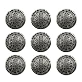 12PCS 25mm Hollow Metal Buttons, Vintage/Blazer/Round Shaped Metal Retro Buttons for Blazer, Suits, Coat, Uniform, Jacket (Black)