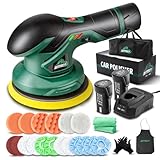 BATOCA - Cordless Car Buffer Polisher - with 12V Lithium Rechargeable Battery Brushless Polisher with Variable Speed, 2pcs 2.0Ah Portable Wireless Buffer Kit for Buffer/Polisher/Sander
