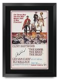 HWC Trading A3 FR The Good, The Bad & The Ugly Movie Poster Clint Eastwood Signed Gift FRAMED A3 Printed Autograph Film Gifts Print Photo Picture Display