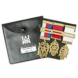 THE MASONIC COLLECTION - Regalia Pocket and Wallet Jewel Holder Leather Set - Store Jewels Comfortably - Personalization Available - Freemason Gifts for Men