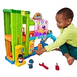 Fisher-Price Little People Toddler Playset with Toy Car, Ramp and Smart Stages Content, Light-Up Learning Garage, Multilingual version: English UK, Spanish Castillian, Italian,Portuguese - HRB34