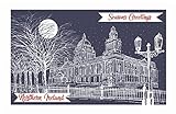 Ulster Weavers 100% Cotton Tea Towel - Belfast City Hall at Christmas - Made in Northern Ireland, Midnight Blue, 48 x 74 cms