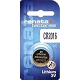 Renata CR2016 Button Cell Battery 3V / Pack of 4