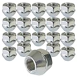 20 Wheel Nuts for Ford Focus Fiesta Escort B-Max Cougar C-Max Cosworth Orion Fiesta Fusion KA Mondeo Puma Scorpio Sierra StreetKA Windstar Granada Consul Capri Probe M12 x 1.5 Tapered Open for Steel Wheel Rims