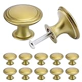TsunNee 12PCS Vintage Cabinet Knobs, Chic Drawer Knobs, Antique Brass Kitchen Cupboard Handles, 30mm Round Furniture Door Knobs