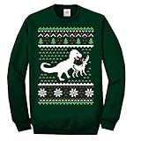 Star and Stripes Christmas Dinosaur Killing Reindeer Sweatshirt - Adults Jumpers- Bottle XX Large