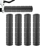 2 Pair Bike Handlebar Grips, Handlebar Grips, Non-Slip Soft Rubber Cycling Grips, Bike Handle Grips for Bicycle Handlebars, Cycle Handlebars Grip for Road Mountain Bicycle, 22 mm Inner Diameter,Black