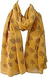 Mulberry Tree Print Scarf Womens Lightweight Fashion Large Wrap (Mustard Yellow)